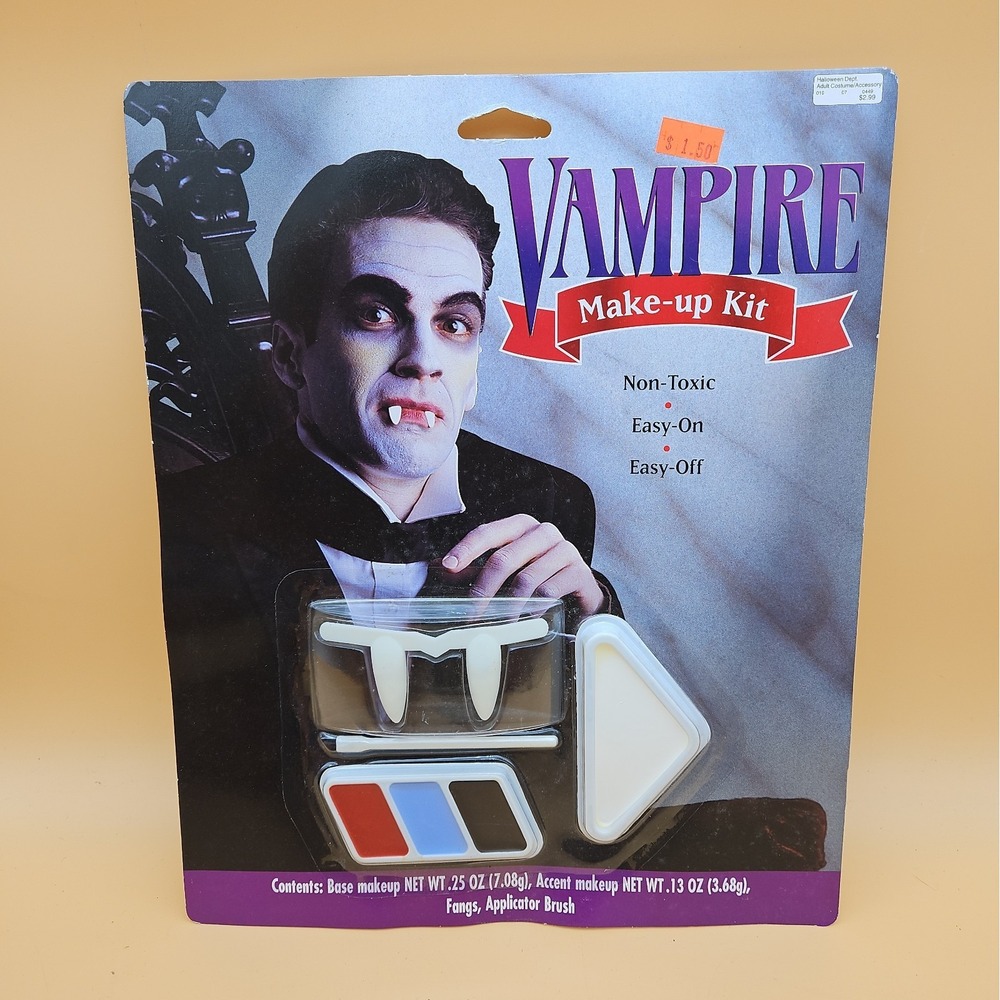 Vintage Halloween Vampire Makeup Kit New NOS 2000 Target Fake Teeth Fangs